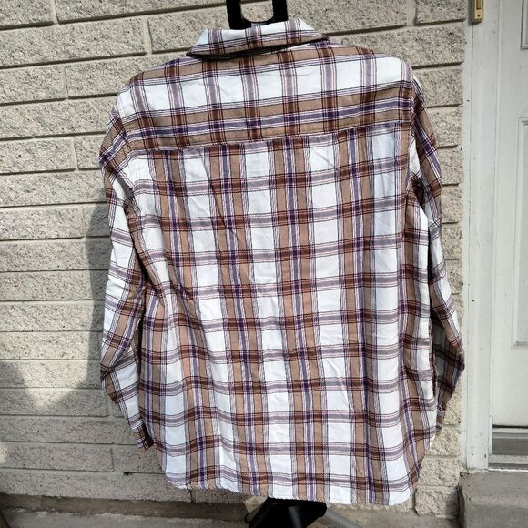 Jachs Girlfriend Western Plaid Flannel Shacket Shirt XL - Picture 4 of 9